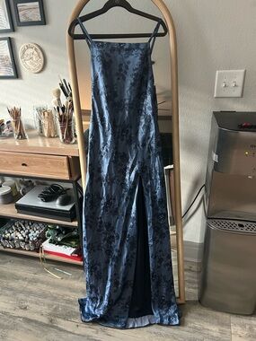 Revelry “Steph” Navy Blue Floral Maxi Dress